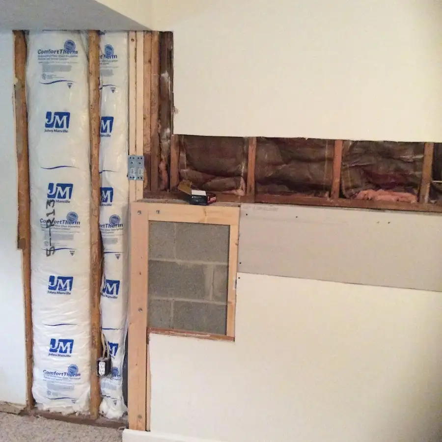 Wall insulation replacement during Basement Flood Cleanup in Orange